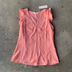 BNWT Rebecca Taylor Silk Ruffle V Neck Top